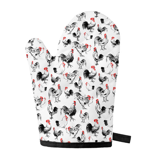 Chicken Ink Painting Pattern Print Single Oven Mitt