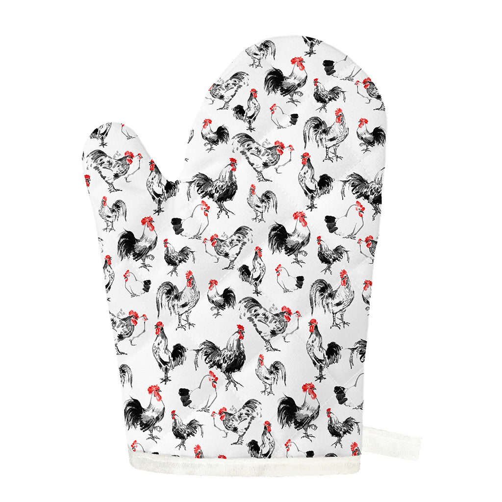 Chicken Ink Painting Pattern Print Single Oven Mitt