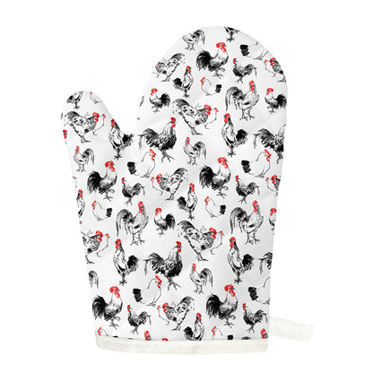 Chicken Ink Painting Pattern Print Single Oven Mitt