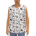 Chicken Ink Painting Pattern Print Sleeveless Baseball Jersey