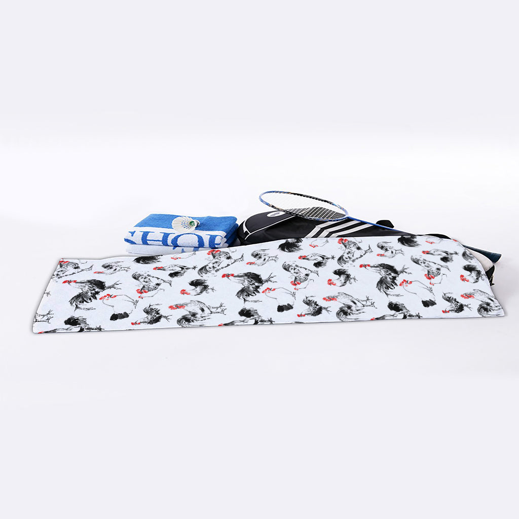 Chicken Ink Painting Pattern Print Sports Towel