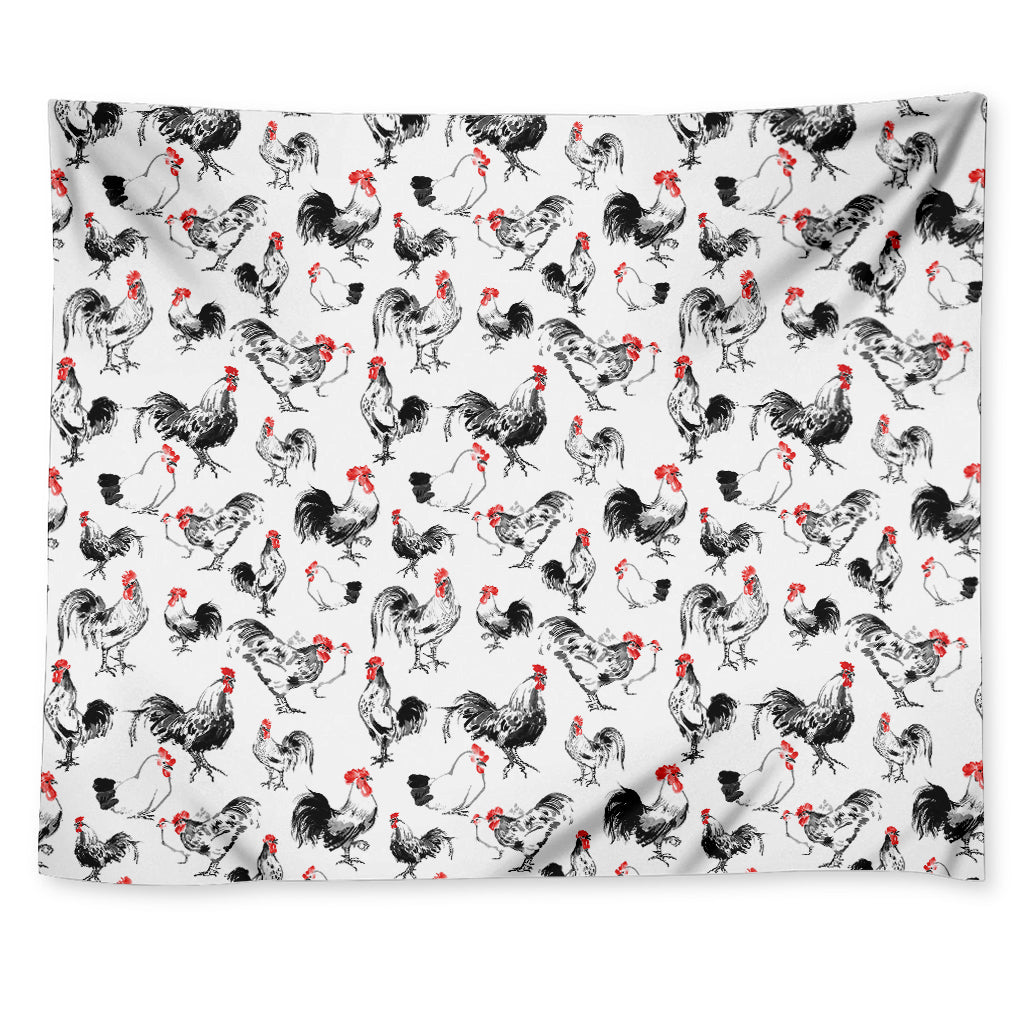 Chicken Ink Painting Pattern Print Tapestry
