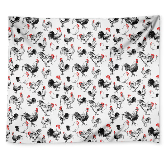 Chicken Ink Painting Pattern Print Tapestry
