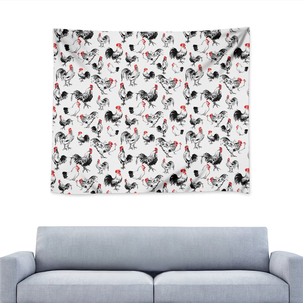 Chicken Ink Painting Pattern Print Tapestry