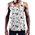 Chicken Ink Painting Pattern Print Men's Workout Tank Top