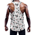 Chicken Ink Painting Pattern Print Training Tank Top