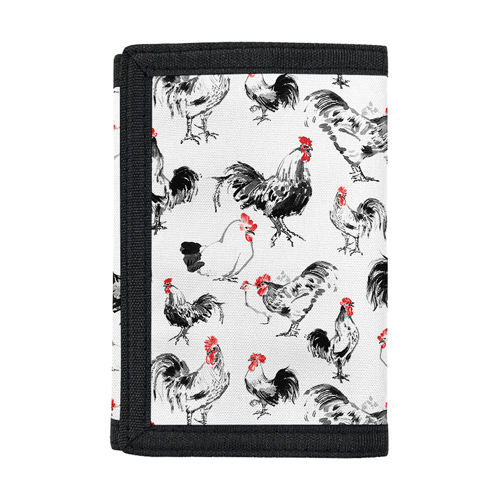 Chicken Ink Painting Pattern Print Trifold Wallet