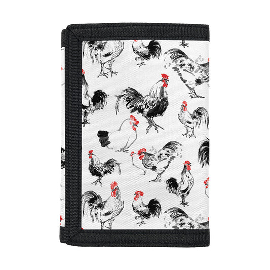Chicken Ink Painting Pattern Print Trifold Wallet