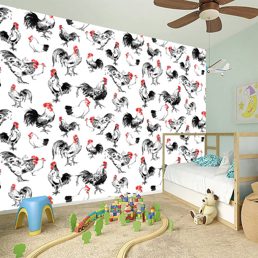 Chicken Ink Painting Pattern Print Wall Sticker