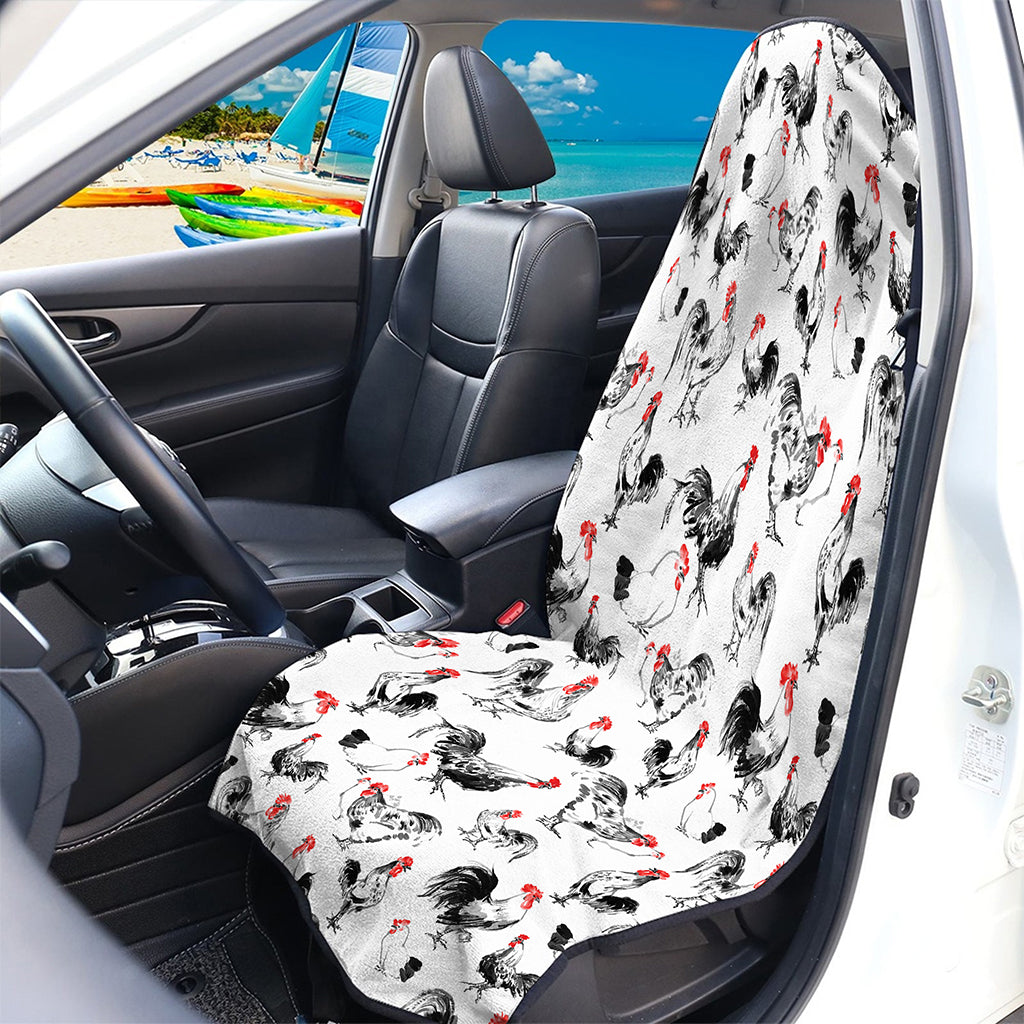 Chicken Ink Painting Pattern Print Waterproof Car Seat Cover