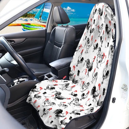Chicken Ink Painting Pattern Print Waterproof Car Seat Cover