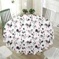 Chicken Ink Painting Pattern Print Waterproof Round Tablecloth