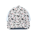 Chicken Ink Painting Pattern Print White Mesh Trucker Hat