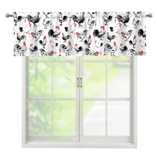 Chicken Ink Painting Pattern Print Window Valance