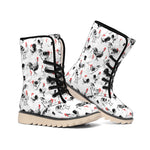 Chicken Ink Painting Pattern Print Winter Boots