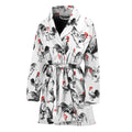 Chicken Ink Painting Pattern Print Women's Bathrobe