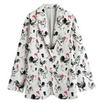 Chicken Ink Painting Pattern Print Women's Blazer
