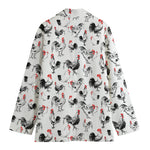 Chicken Ink Painting Pattern Print Women's Blazer