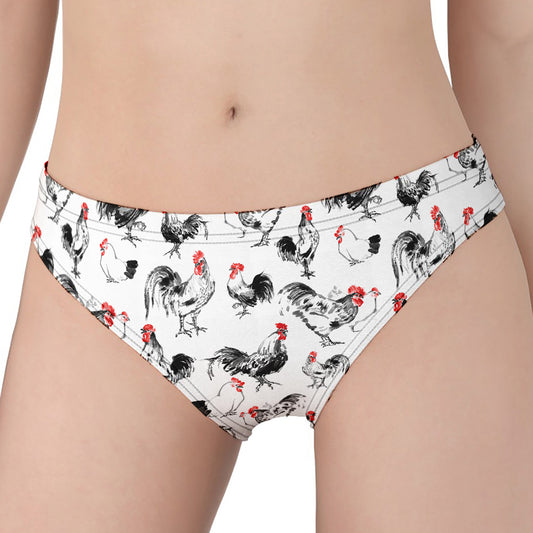 Chicken Ink Painting Pattern Print Women's Panties