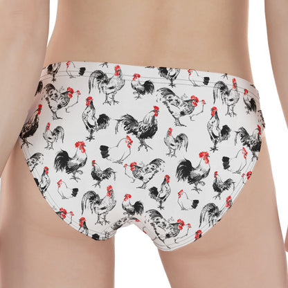 Chicken Ink Painting Pattern Print Women's Panties