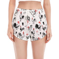 Chicken Ink Painting Pattern Print Women's Split Running Shorts