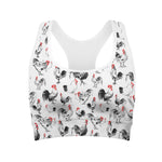 Chicken Ink Painting Pattern Print Women's Sports Bra