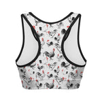 Chicken Ink Painting Pattern Print Women's Sports Bra