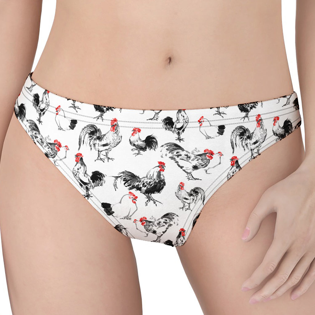 Chicken Ink Painting Pattern Print Women's Thong