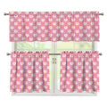 Chicken Love Emoji Pattern Print 3 Piece Kitchen Curtains