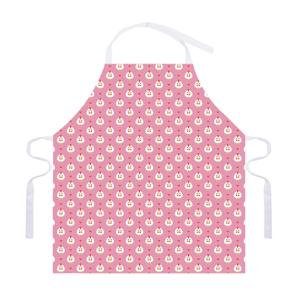 Chicken Love Emoji Pattern Print Adjustable Apron