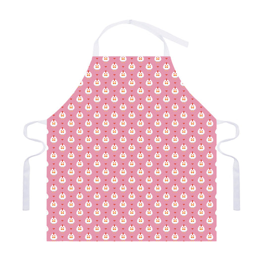Chicken Love Emoji Pattern Print Adjustable Apron
