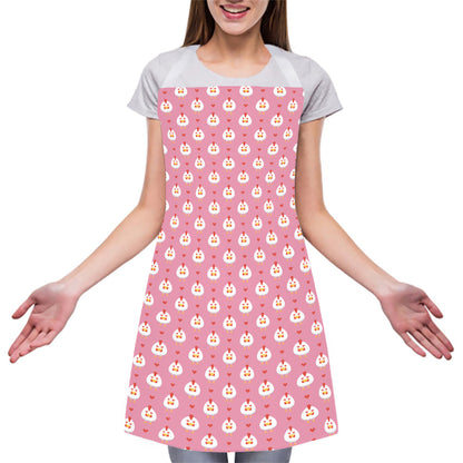 Chicken Love Emoji Pattern Print Adjustable Apron