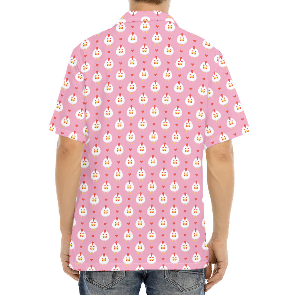 Chicken Love Emoji Pattern Print Aloha Shirt