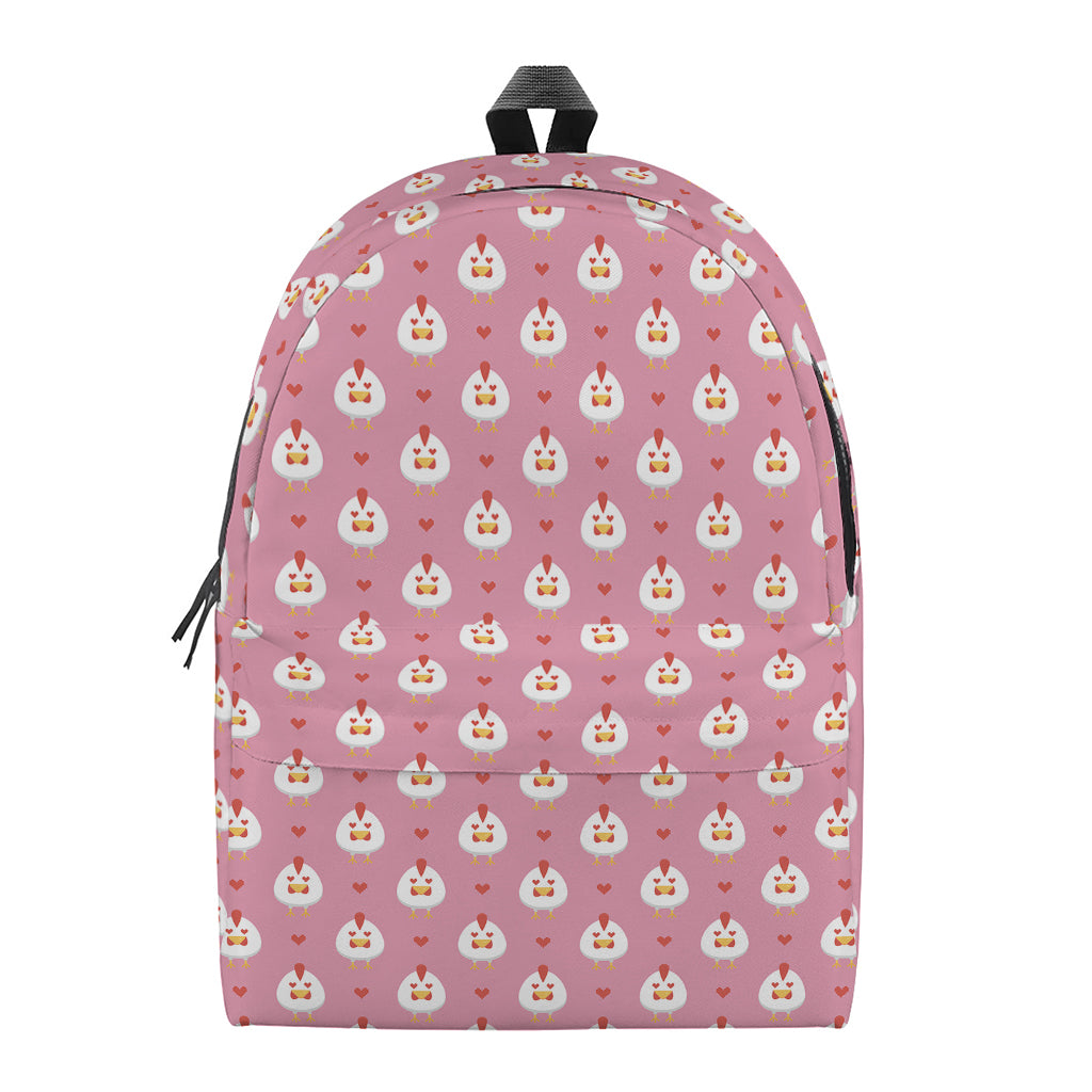 Chicken Love Emoji Pattern Print Backpack