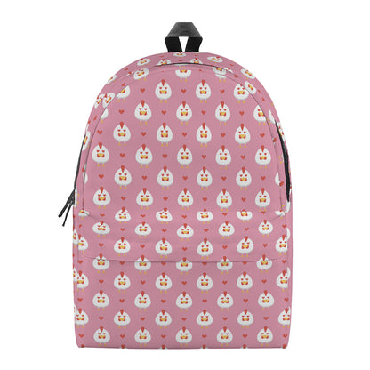 Chicken Love Emoji Pattern Print Backpack