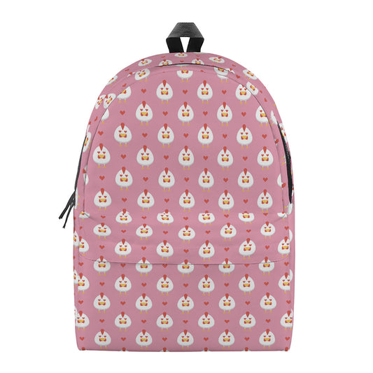 Chicken Love Emoji Pattern Print Backpack