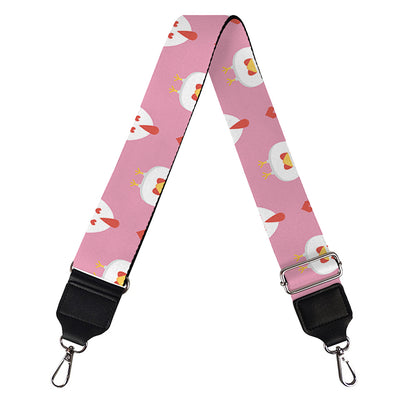 Chicken Love Emoji Pattern Print Bag Strap