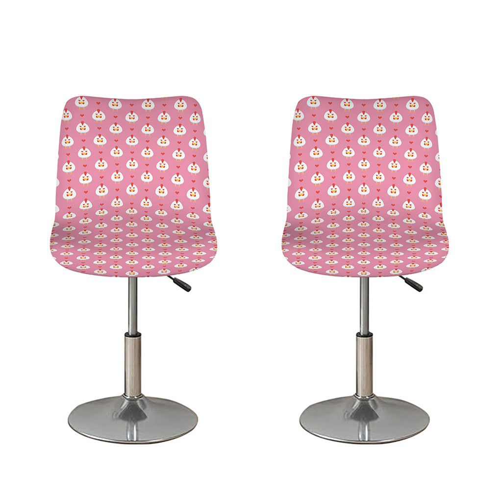 Chicken Love Emoji Pattern Print Bar Stool Covers