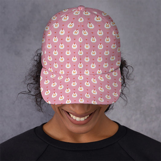 Chicken Love Emoji Pattern Print Baseball Cap