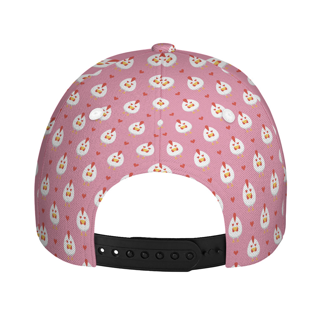 Chicken Love Emoji Pattern Print Baseball Cap