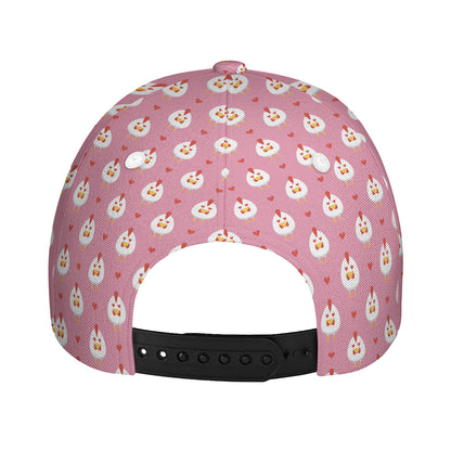 Chicken Love Emoji Pattern Print Baseball Cap