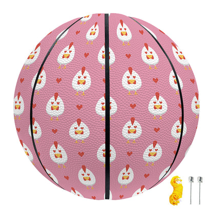 Chicken Love Emoji Pattern Print Basketball