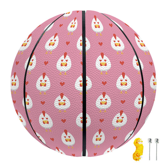 Chicken Love Emoji Pattern Print Basketball
