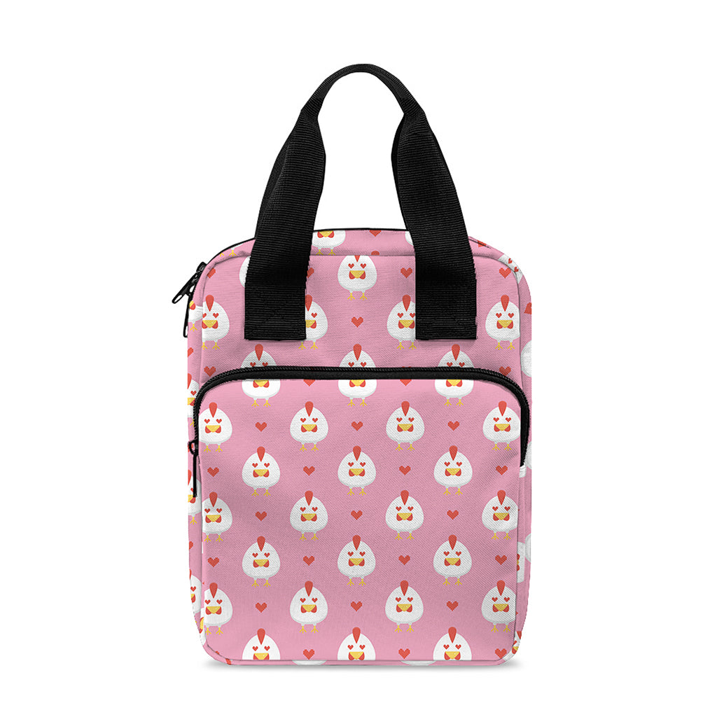 Chicken Love Emoji Pattern Print Bible Tote Bag