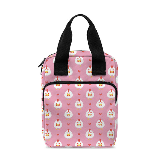 Chicken Love Emoji Pattern Print Bible Tote Bag