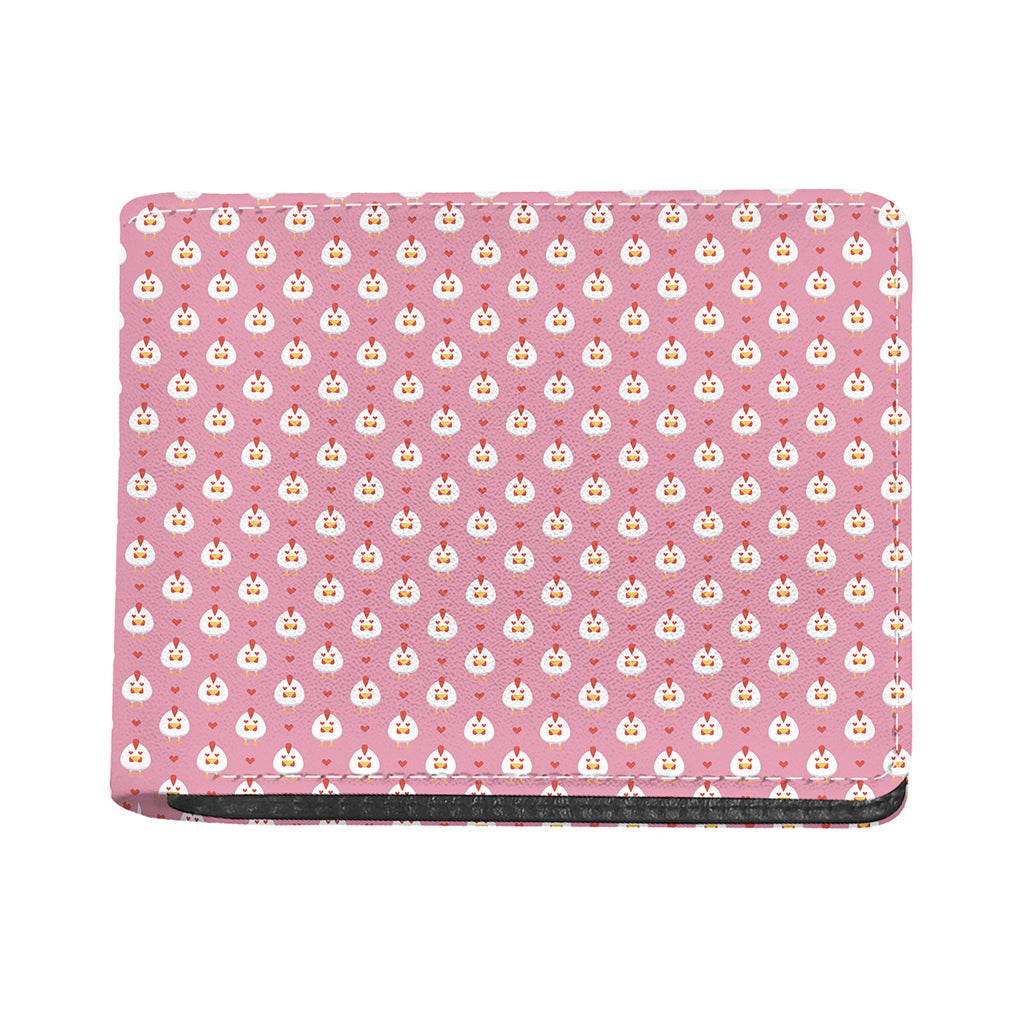 Chicken Love Emoji Pattern Print Bifold Wallet