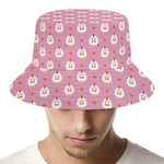 Chicken Love Emoji Pattern Print Bucket Hat