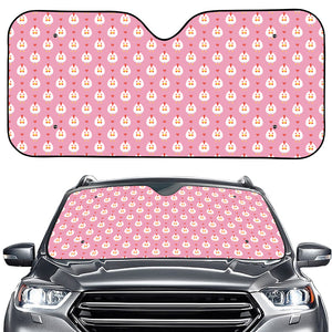 Chicken Love Emoji Pattern Print Car Windshield Sun Shade