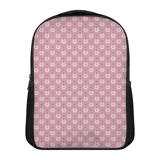 Chicken Love Emoji Pattern Print Casual Backpack