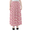 Chicken Love Emoji Pattern Print Chiffon Maxi Skirt